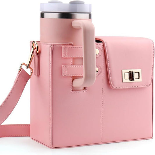 Crossbody Bag with Water Bottle Holder for 40oz tumbler with Adjustable Shoulder Strap_miki