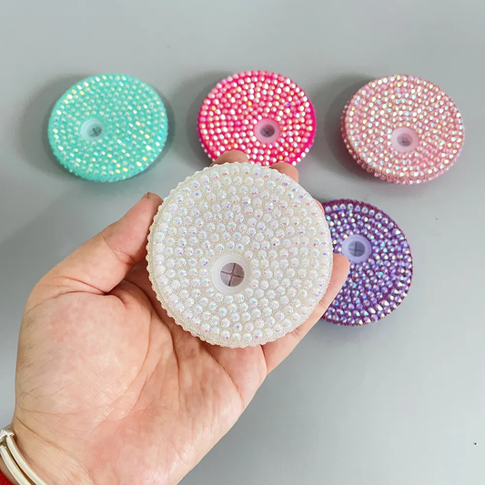 customized bling rhinestone colored plastic lids with straw hole for glass cans and plastic cans_miki